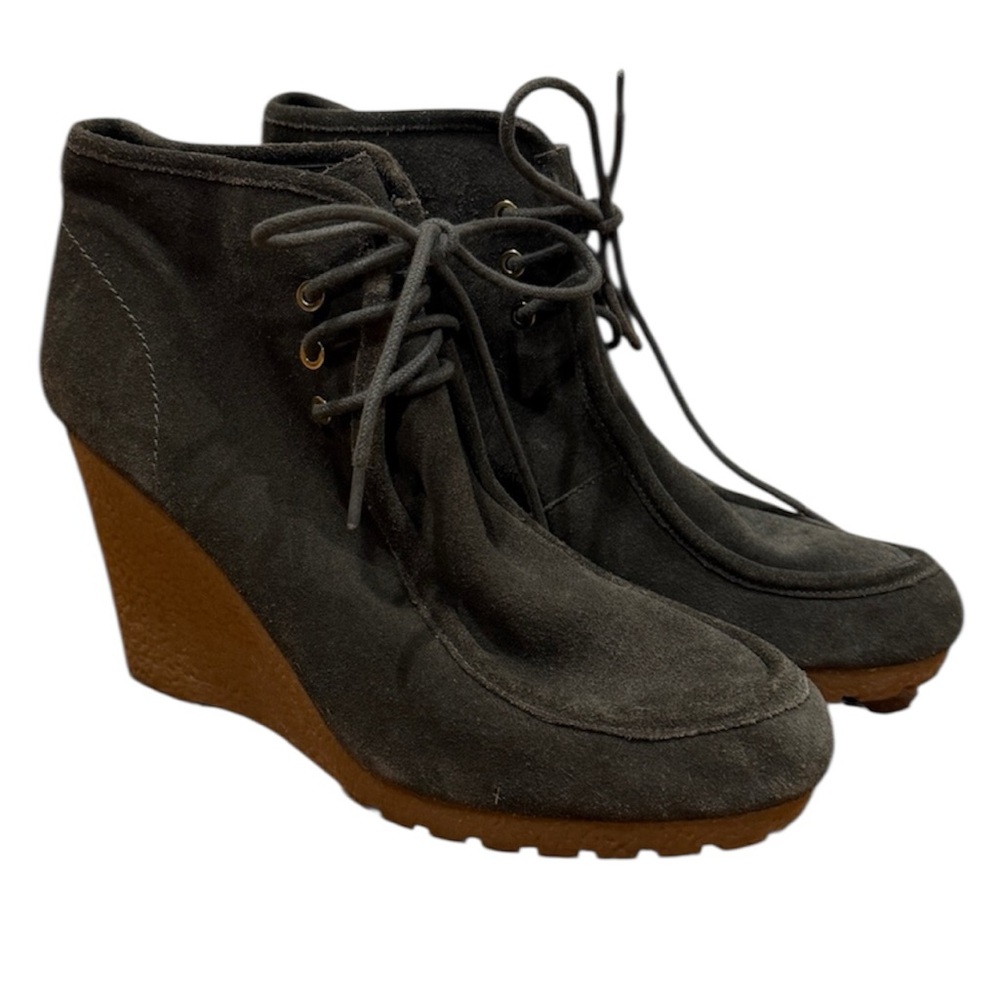 Michael Michael Kors Womens‎ Rory Wedge Bootie 11 M Suede Ankle Deep Green